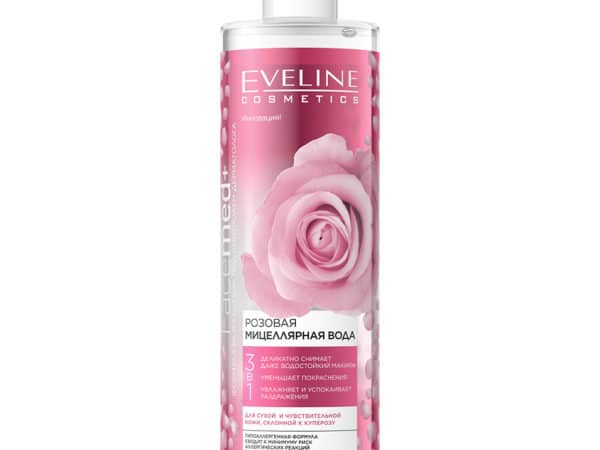 Мицеллярная вода `EVELINE` FACEMED+ 3 в 1 розовая 400 мл