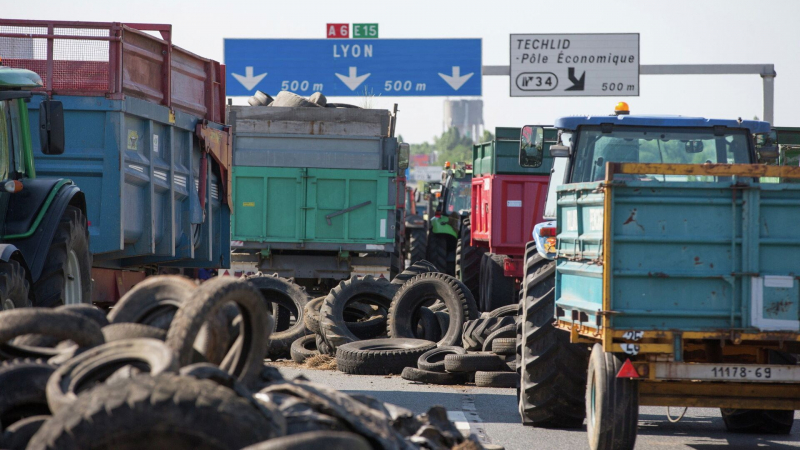 Во французском Дижоне фермеры вывалили тонны навоза